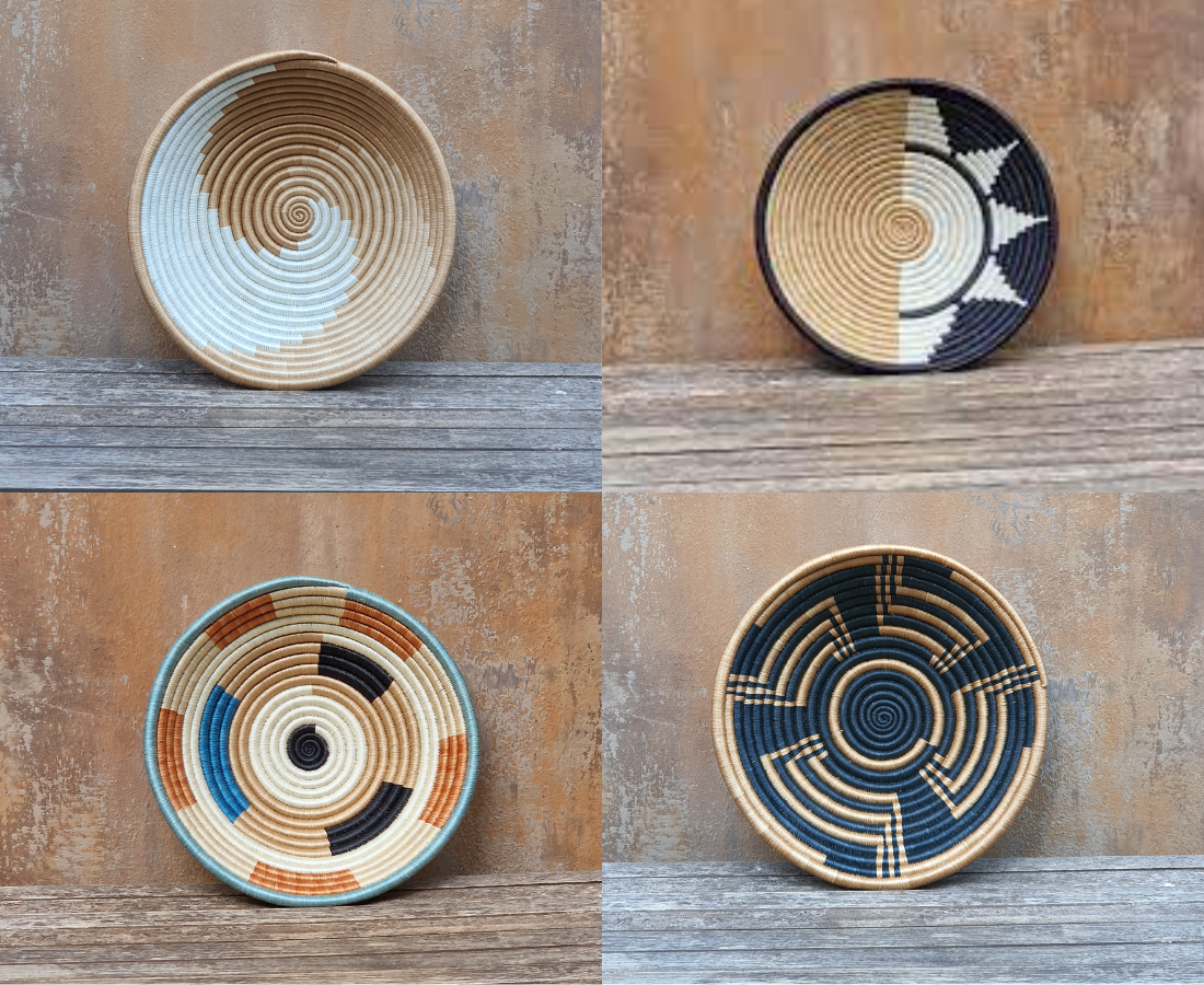 Rwandese Sisal Basket Bowl Woven With Creativity - Image 2